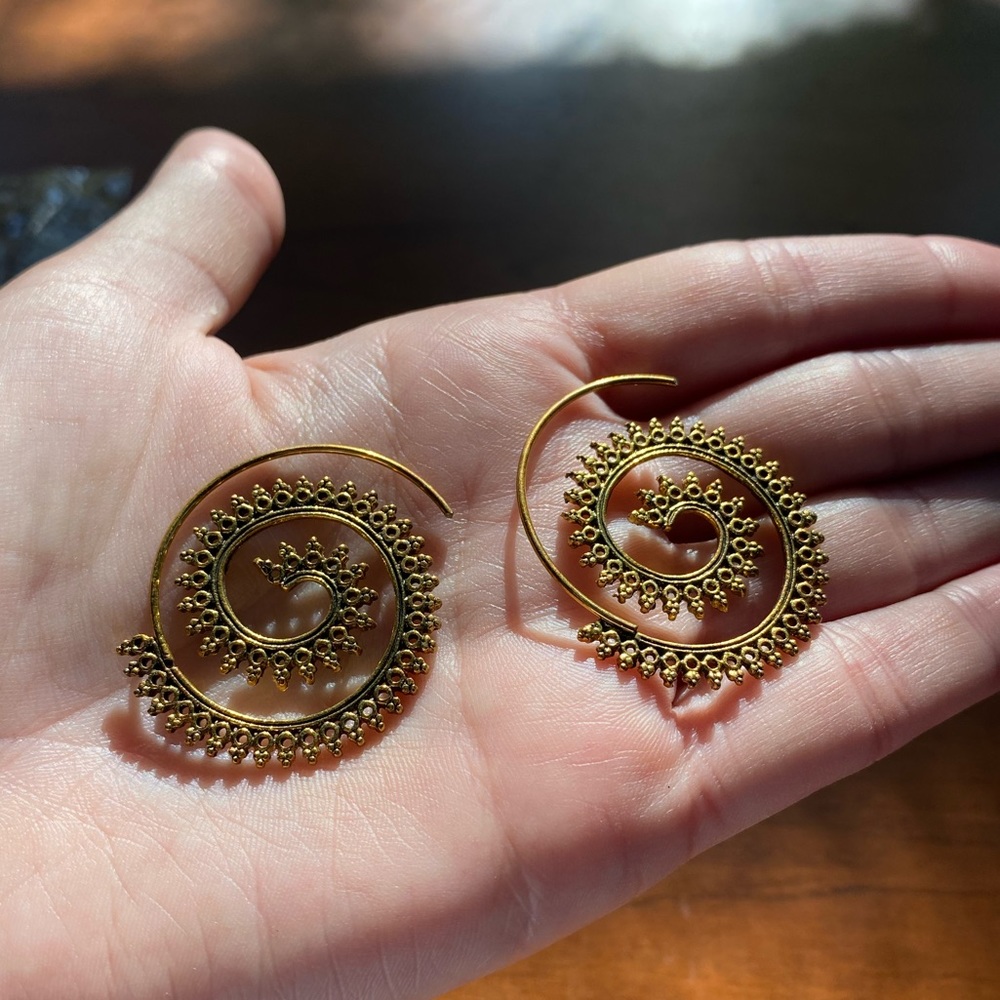 Spiral bohemian gyspy earrings